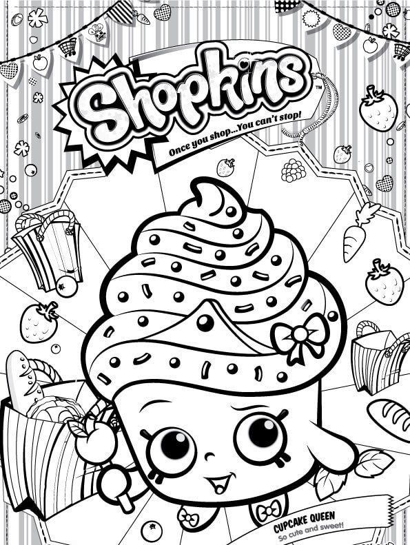 Cupcake Queen Shopkins Coloring Pages